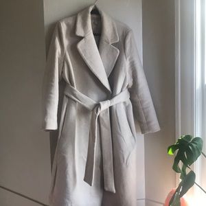 H&M | Plus-sized cream colored, brushed wool coat
